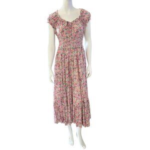 Old Navy Milkmaid Smocked Floral Puffy Sleeve Maxi Dress